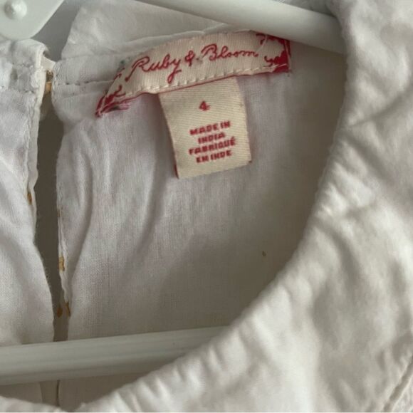 Kid's Ruby & Bloom Cream & Gold Polka Dot Long Sleeve Top - Picture 5 of 8